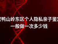 双鸭山岭东区个人隐私亲子鉴定一般做一次多少钱