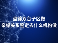 盘锦双台子区做亲缘关系鉴定去什么机构做