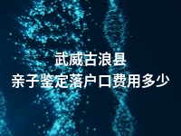 武威古浪县亲子鉴定落户口费用多少