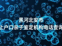 黑河北安市上户口亲子鉴定机构电话查询