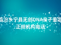 临汾乡宁县无创DNA亲子鉴定正规机构电话