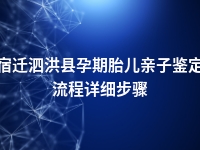 宿迁泗洪县孕期胎儿亲子鉴定流程详细步骤