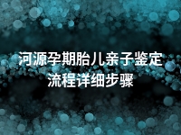 河源孕期胎儿亲子鉴定流程详细步骤