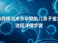 海西格尔木市孕期胎儿亲子鉴定流程详细步骤