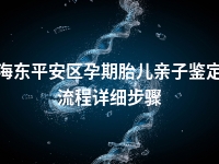 海东平安区孕期胎儿亲子鉴定流程详细步骤