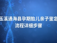 玉溪通海县孕期胎儿亲子鉴定流程详细步骤