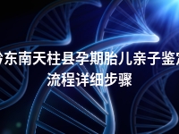 黔东南天柱县孕期胎儿亲子鉴定流程详细步骤