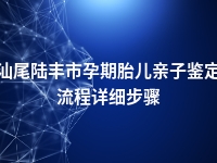 汕尾陆丰市孕期胎儿亲子鉴定流程详细步骤