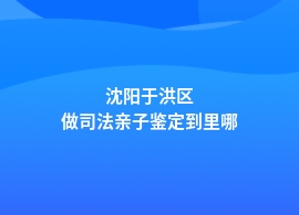 沈阳于洪区哪里做司法亲子鉴定正规机构