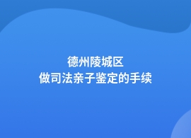 德州陵城区司法亲子鉴定具体流程