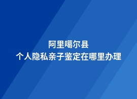 阿里噶尔县个人隐私亲子鉴定去哪里做呀