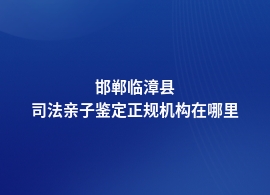 邯郸临漳县正规司法亲子鉴定机构名录