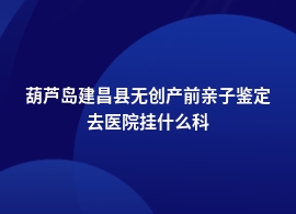 葫芦岛建昌县无创产前亲子鉴定去哪个医院做