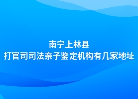 南宁上林县打官司司法亲子鉴定有几家在哪里