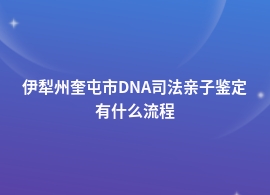 伊犁州奎屯市DNA司法亲子鉴定该走什么流程