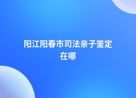 阳江阳春市司法亲子鉴定地址在哪个位置