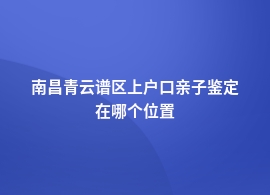 南昌青云谱区做上户口亲子鉴定机构地址在哪