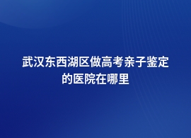 武汉东西湖区高考亲子鉴定在哪个医院可以做