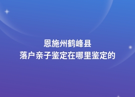 恩施州鹤峰县落户亲子鉴定中心地址介绍