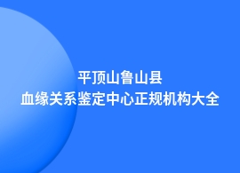 平顶山鲁山县血缘关系鉴定有几家在哪里