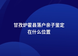 甘孜炉霍县做落户亲子鉴定办理地址查询