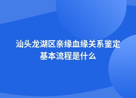 汕头龙湖区办理亲缘血缘关系鉴定流程及办理