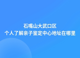 石嘴山大武口区个人了解亲子鉴定权威机构